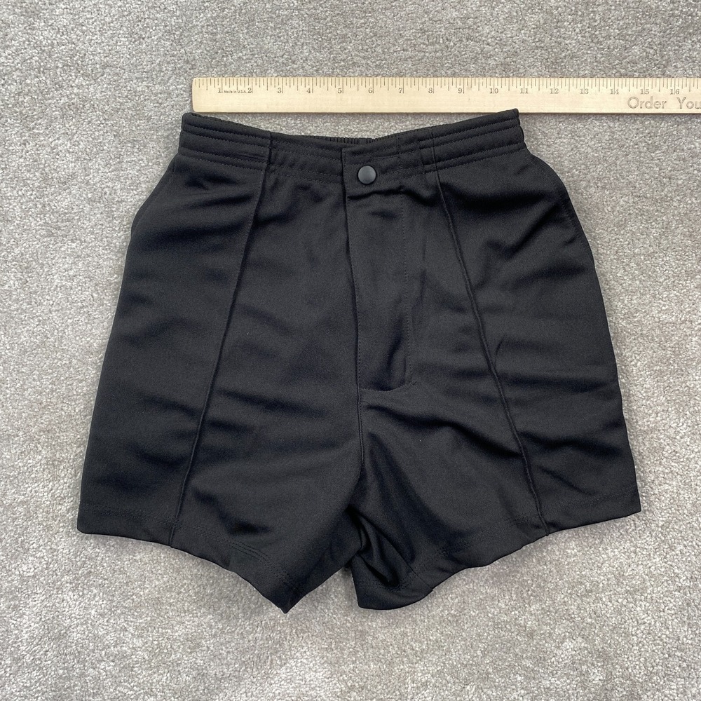 Olympus Straight High Rise Pockets Logo Drawstring Shorts Women's Size XS Black - Picture 5 of 11